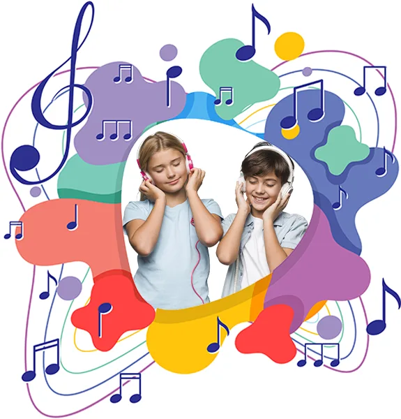 kids listinening to music - contact us